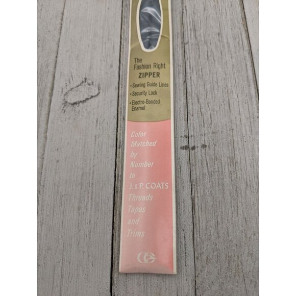 Vintage J&P Coats Neck Opening Metal Zipper 16" Slate 26 - Picture 3 of 4